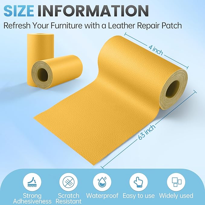 Leather Repair Patch Tape Kit, Vinyl Leather Repair Kit