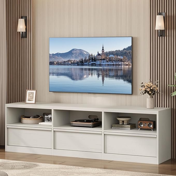 GarveeHome 70in TV Stand for TVs up to 85", Mid Century Modern Entertainment