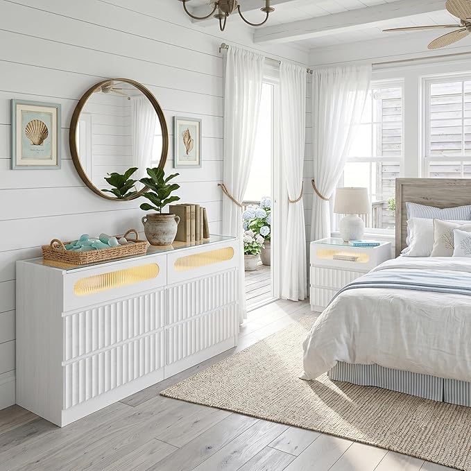 senlin Fluted 6 Drawer Dresser,