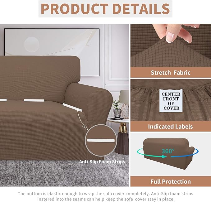 Easy-Going 100% Waterproof Couch Cover, Dual Waterproof Sofa Cover, Stretch