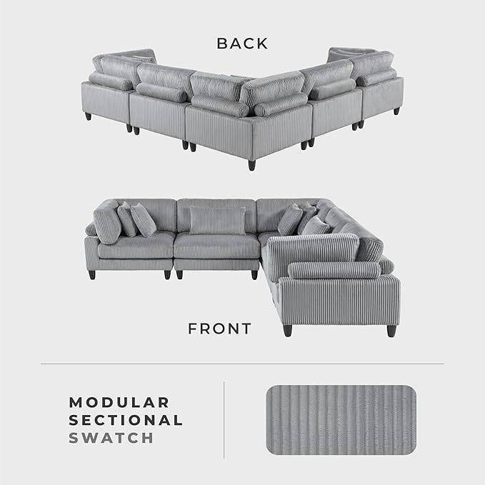Lexicon 120 Inch Modular Sectional Sofa