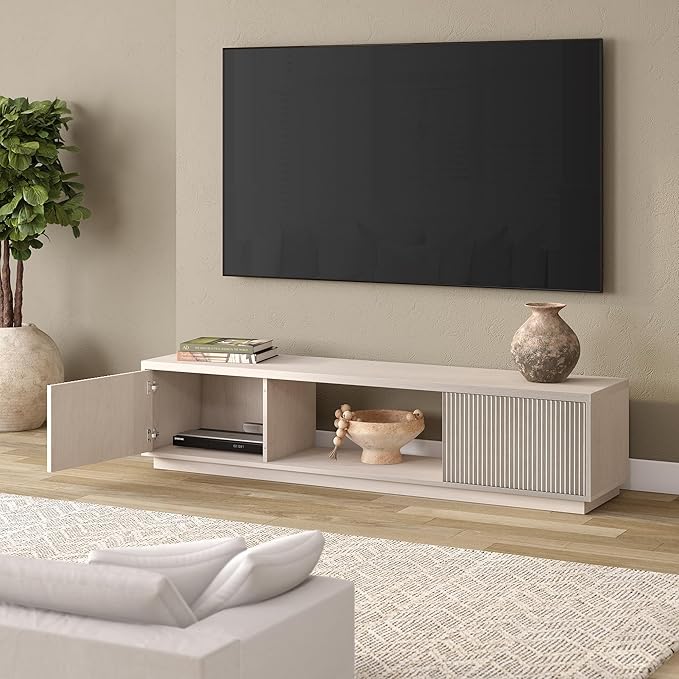 Henn&Hart Fluted TV Stand for TVs up to 78"