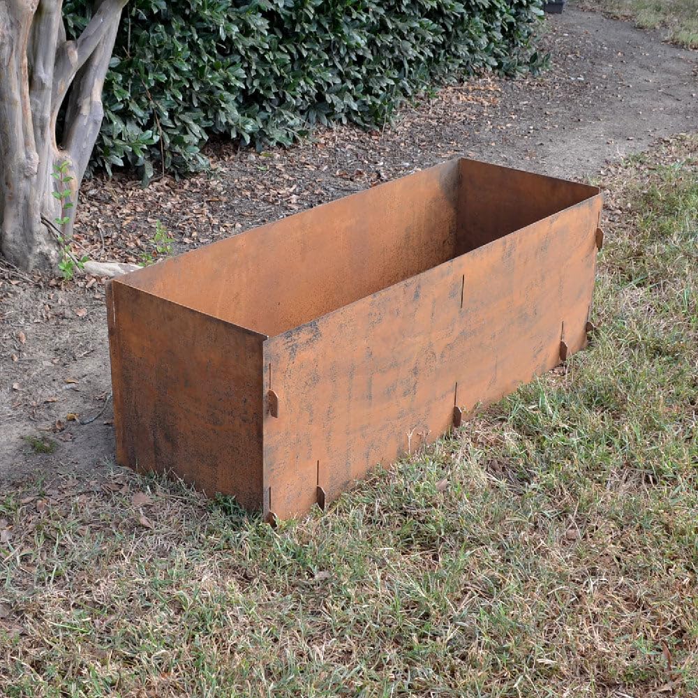 TITAN GREAT OUTDOORS Corten Steel Planter Box 16"(H) x 47"(L) Patina Rustic