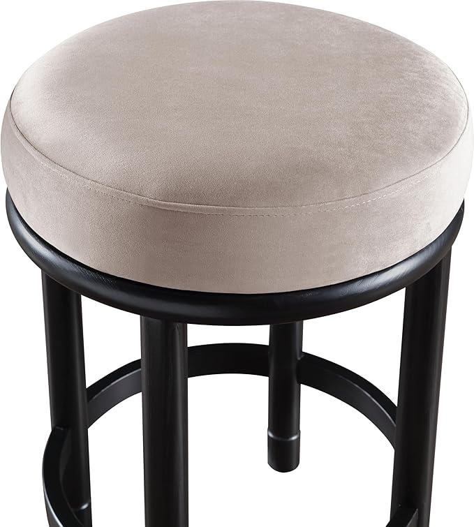 Meridian Furniture 977Taupe-C Monette Collection Art Deco Counter Stool
