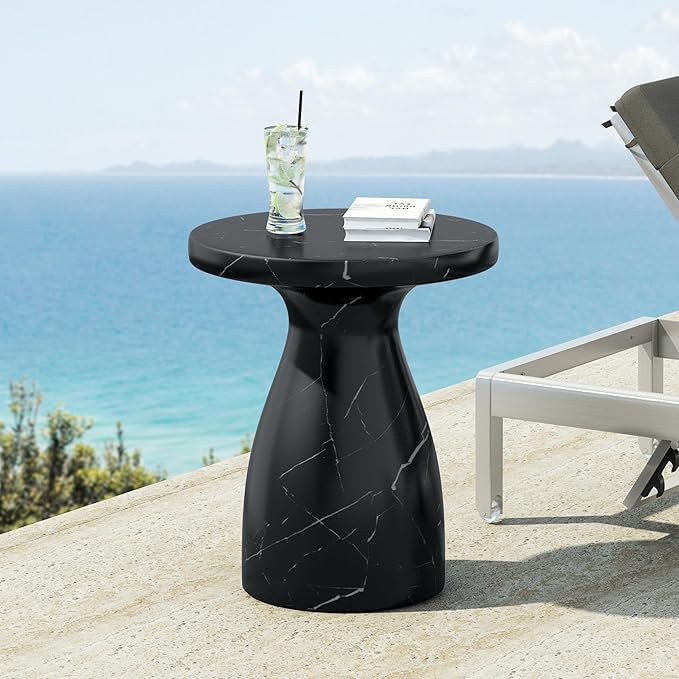 Christopher Knight Home Jayme Outdoor Side Table, Round Top Patio End Table