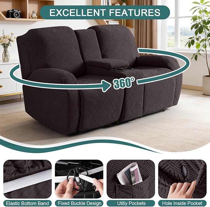 Ruaozz Loveseat Recliner Covers