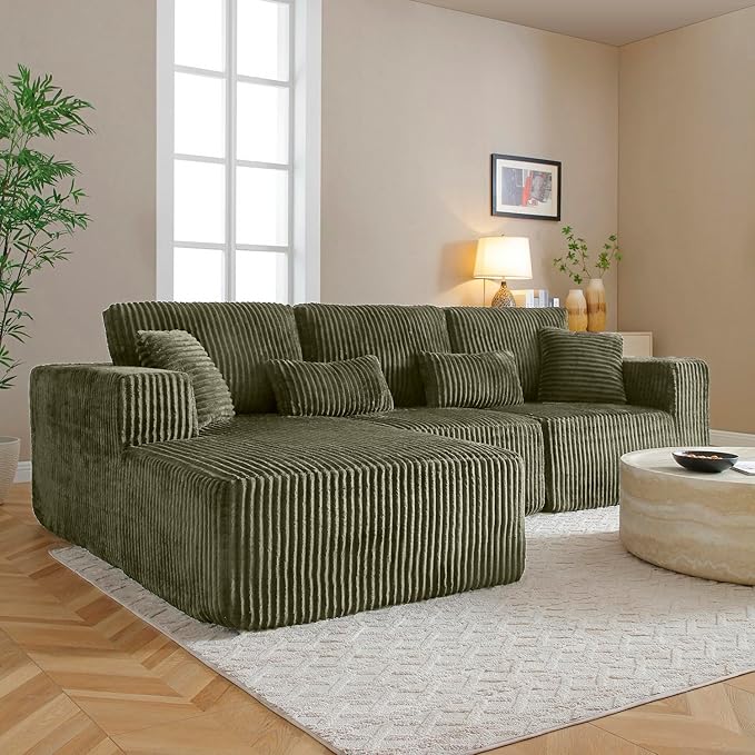 110" Cloud Sectional Couch, Modular Sectional Sofa