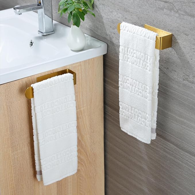 Taozun Adhesive Towel Rack/Hand Towel Holder, Stainless Steel Brushed Towel Ring