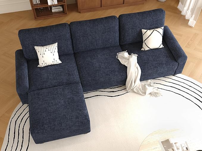 EASE MOOSE 100" Chenille L-Shaped Sectional Sofa, Modern Deep Seat Modular Couch
