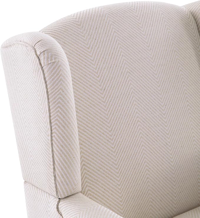 HUIMO Printed Wingback Accent Chair, Linen Upholstered High Back Armchair