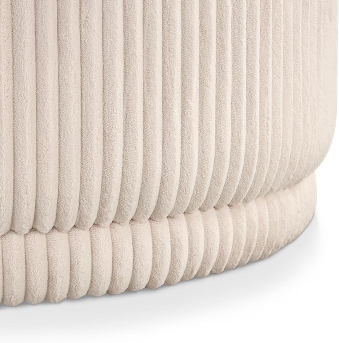 Furniture of America Lennox Modern Chenille 29-inch Round Storage Ottoman