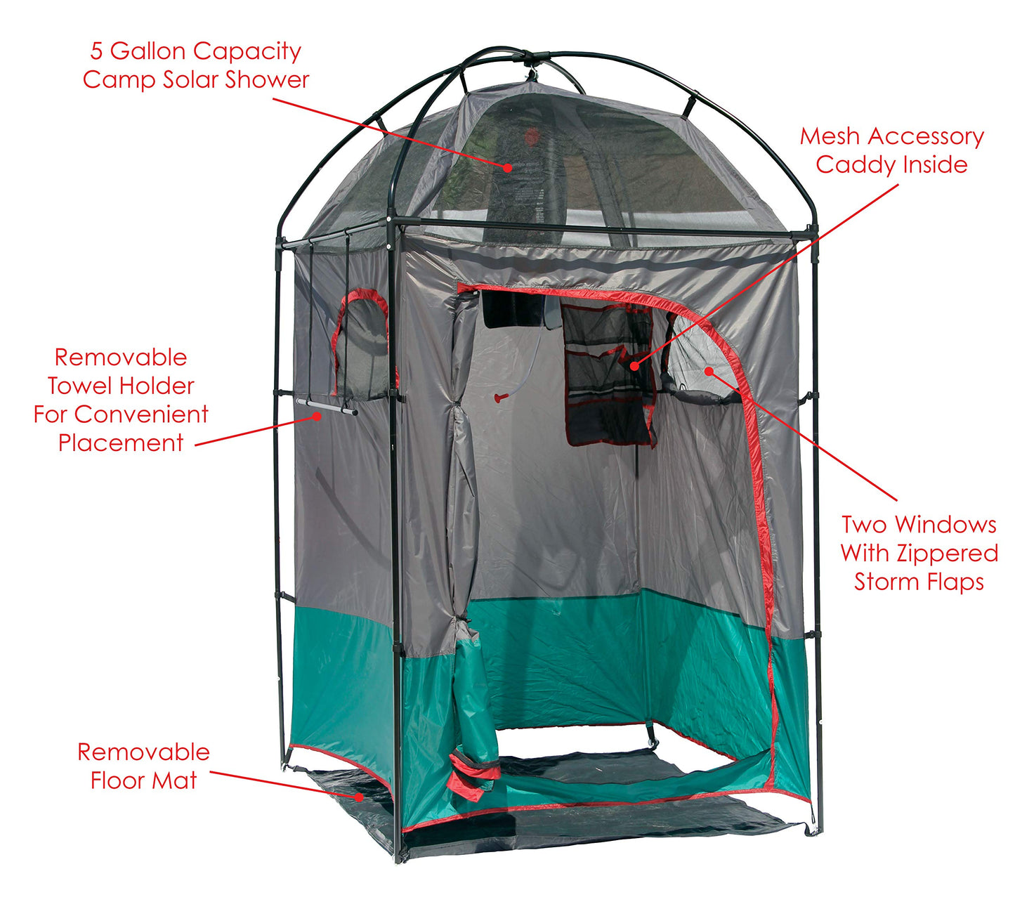 Texsport Portable Outdoor Camping Shower Privacy Shelter Changing Room, Gray, 1 Count (Pack of 1)