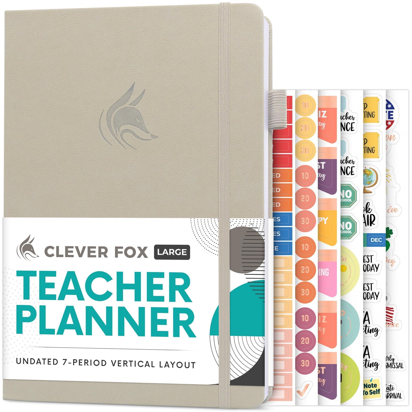 Clever Fox Teacher Planner – School Year Planner with Calendars & Lesson Plans – Teacher Plan Book for Classroom & Homeschool Organization - Undated, 7x10″, Hardcover (Foggy Alps)