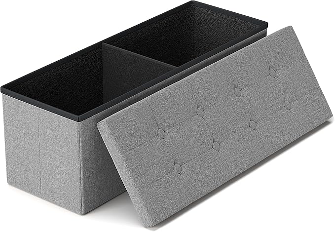 GLAXYFUR 43 Inches Folding Storage Ottoman Bench, Storage Chest, Footrest