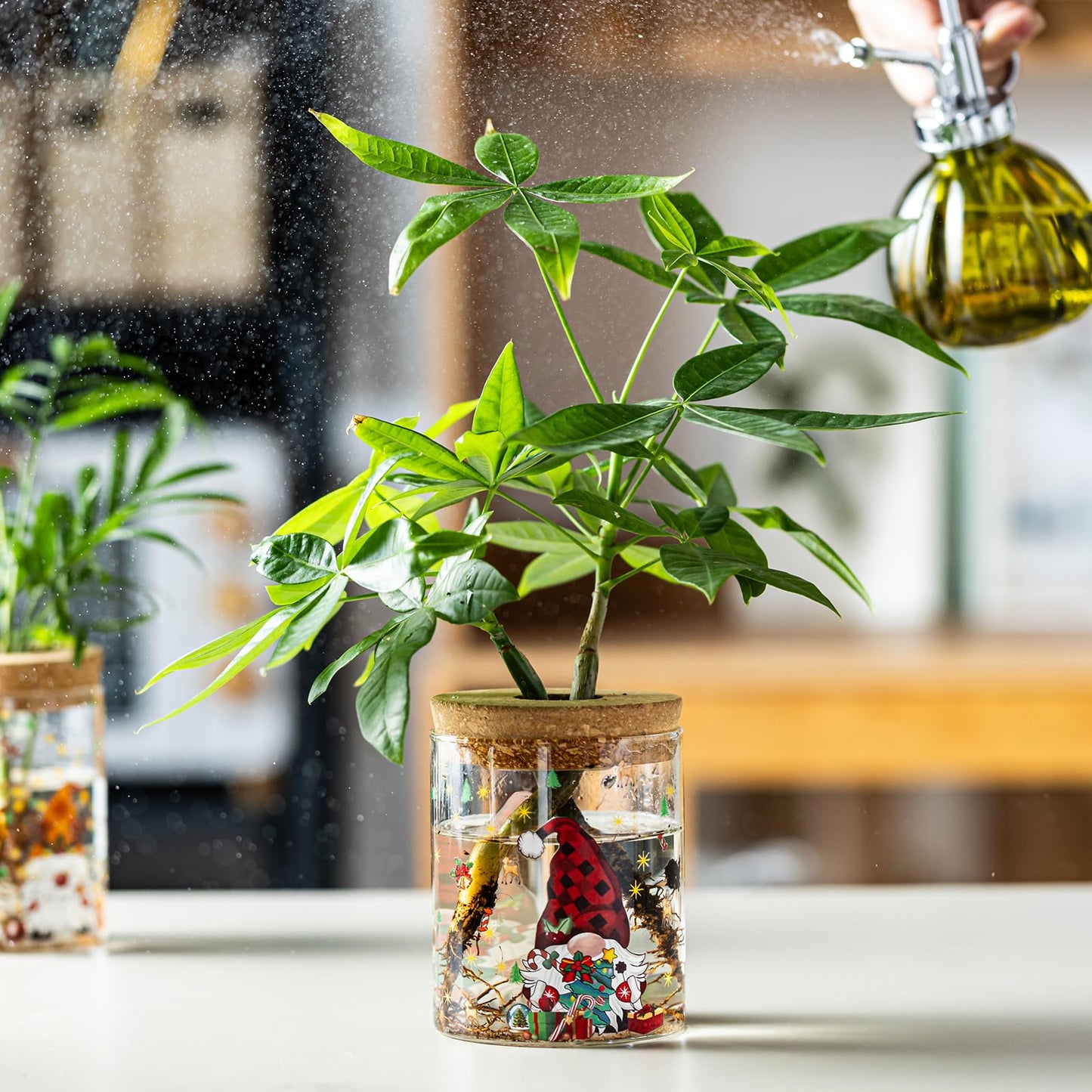 Christmas Vase, Christmas Themed Propagation Stations, Glass Propagation Vases for Plants, Cuttings, Desktop Planter Vase for Home & Office Decor, Set of 6 (3 Large & 3 Small)