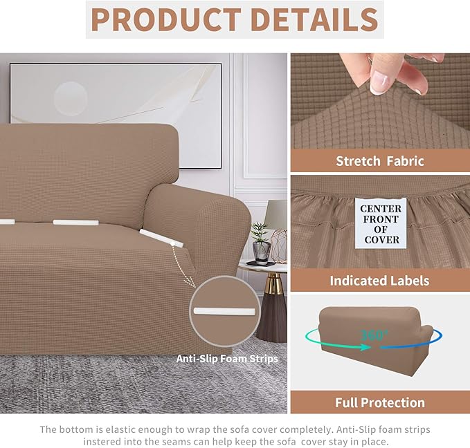 Easy-Going 100% Waterproof Couch Cover, Dual Waterproof Sofa Cover, Stretch