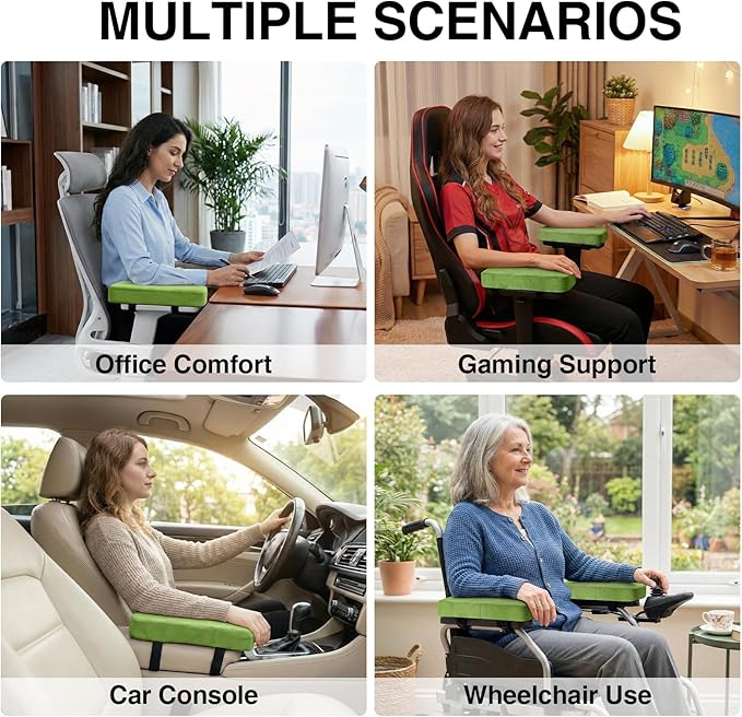 Smiry Ergonomic Office Chair Armrest Pads, Memory Foam Arm Rest Covers