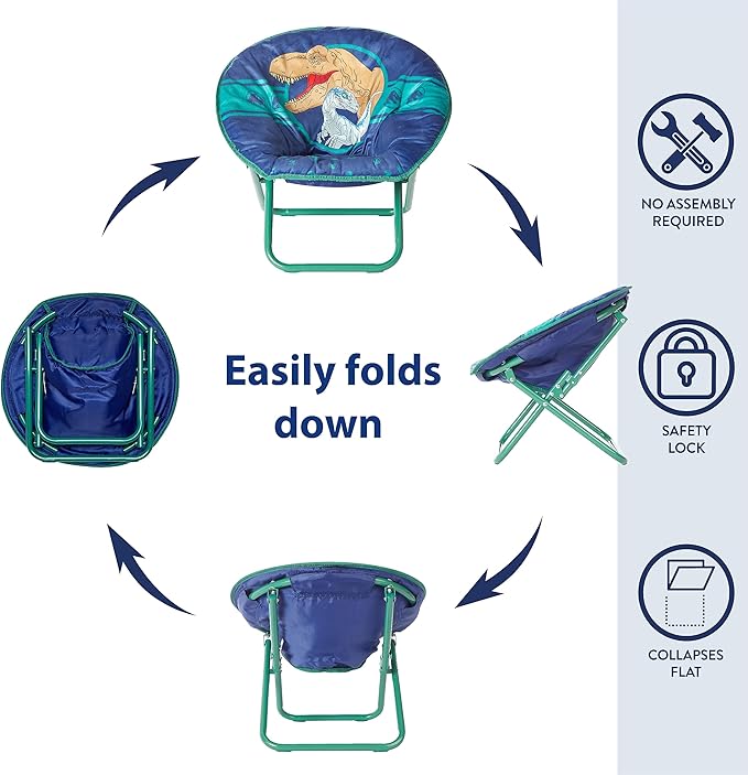 Jurassic World Dinosaur 19” Frame Folding Toddler Saucer™ Chair