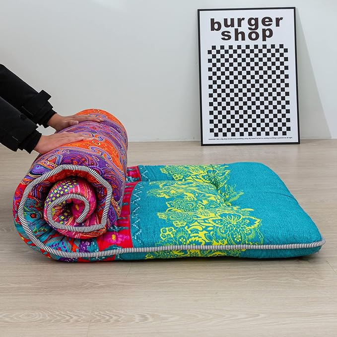 MAXYOYO Bohemian Floor Bed, Japanese Futon Mattress, Narrow Twin Single Bed