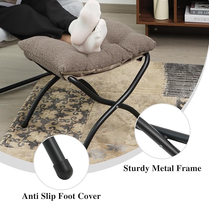 15" Folding Ottoman, Foldable Footrest Stool, Portable Small Foot Stool
