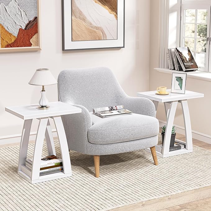 FROMJBEST End Tables Living Room, Side Table Beside Sofa, Nightstand