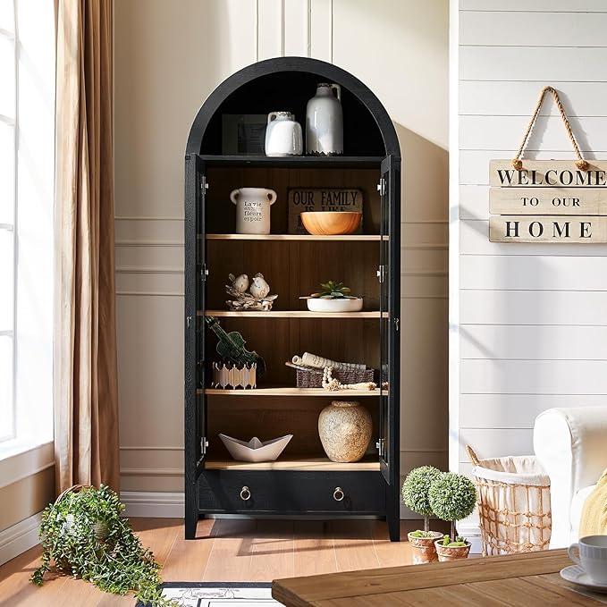 RowyPoey Farmhouse Arched Cabinet