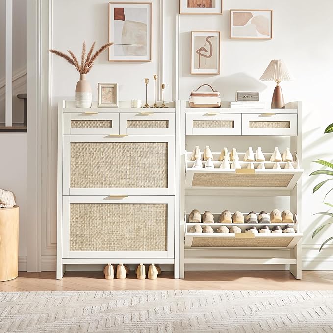 HOKYHOKY Rattan Shoe Storage Cabinet