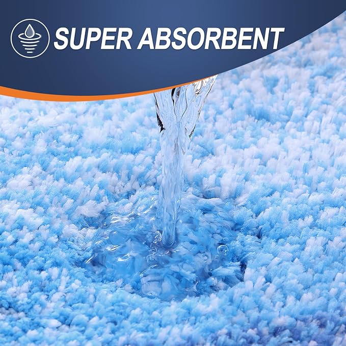 OLANLY Bathroom Runner Rugs Mat 44x24, Extra Soft Absorbent Microfiber Bath Rugs, Rubber Backing, Quick Dry, Long Bath Mats for Bathroom, Tub and Shower, Home Decor Accessories, Light Royal Blue