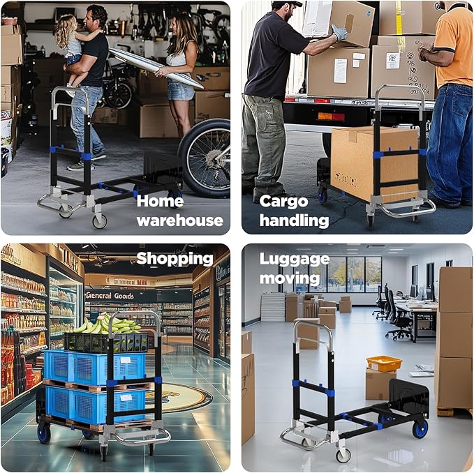 Black Convertible Hand Truck Dolly Cart