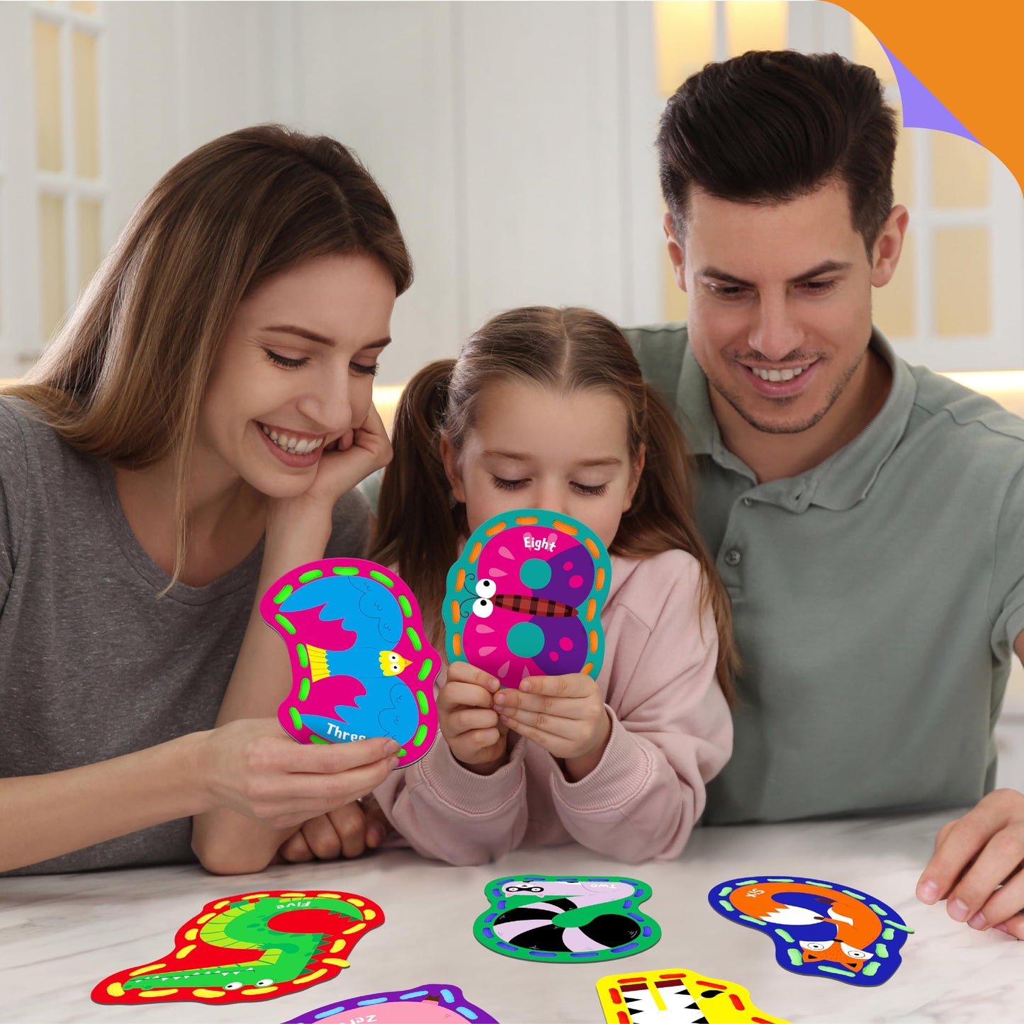 SpriteGru 10 Pieces Number Lacing Cards, 0-9 Double Sided Sewing Cards with 10 Colorful Laces, Imagination Development Lacing Toys Games for Children Educational and Learning Activity