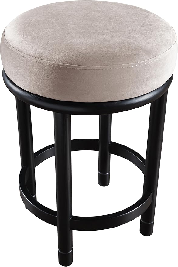 Meridian Furniture 977Taupe-C Monette Collection Art Deco Counter Stool