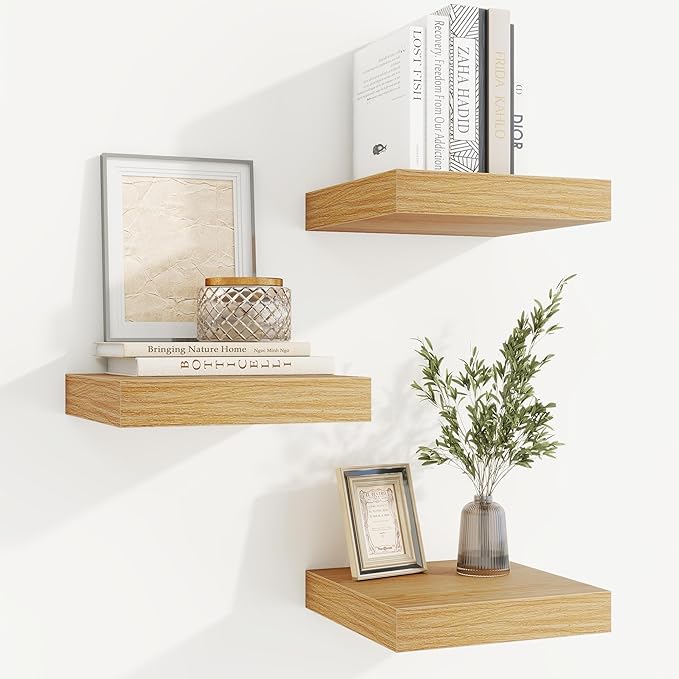 fuqing Floating Shelves for Wall, Wall Mounted Wood Floating Shelf