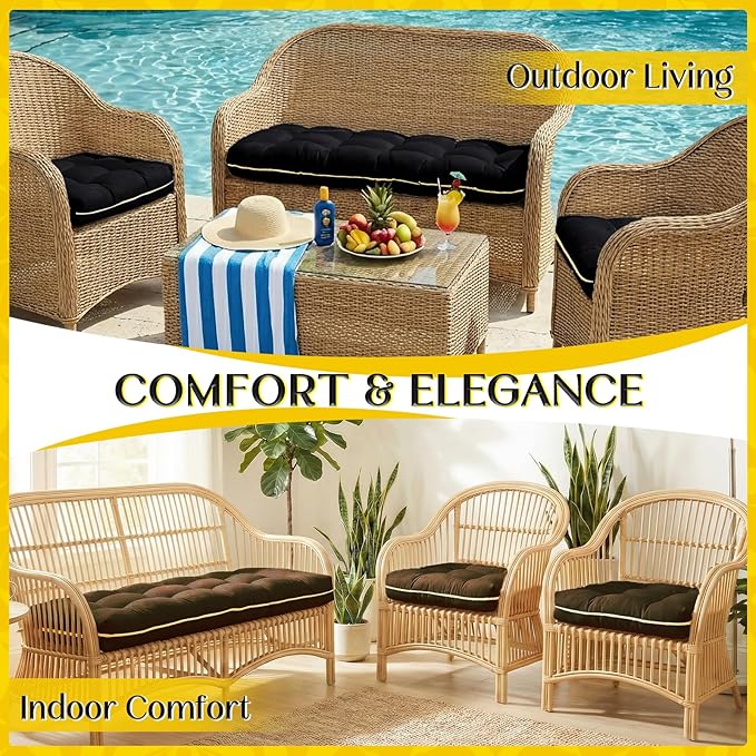 1 MIDDLE ONE Wicker Chair Cushions 3 Pieces Set