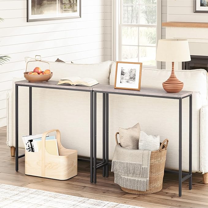 HOOBRO Narrow Console Table, 29.5" Small Entryway Table, Thin Sofa Table