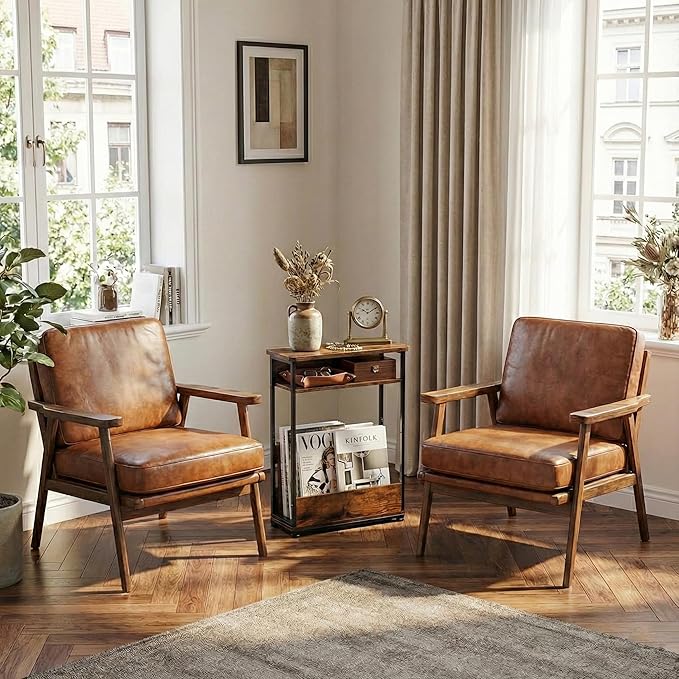 Narrow Side Table, 3-Tier Slim End Table
