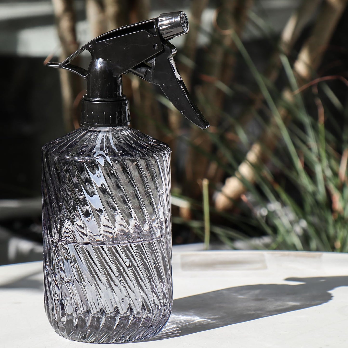 OFFIDIX Fine Mist Plant Mister,Handheld Pressure Glass Spray Bottles,0.45L/15.22oz Watering Can with Adjustable Nozzle for Outdoor Indoor Gardening and Cleaning Work(Diagonal Gray)