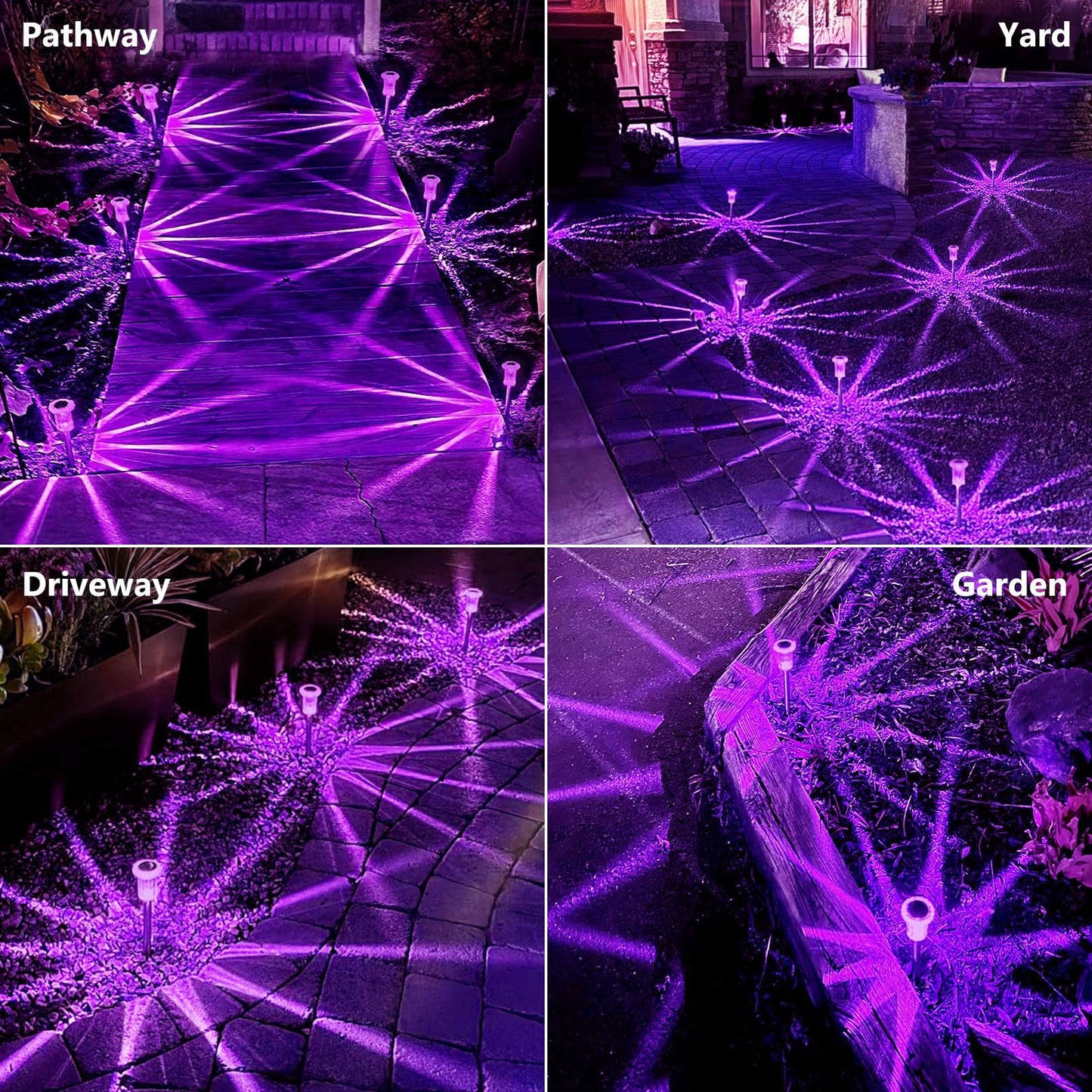 Gorrzai Christmas Solar Lights Outdoor 10 Pack Solar Pathway Lights Outdoor Halloween Decorations Waterproof Yard Lighting for Driveway Garden Walkway Path Landscape Lawn