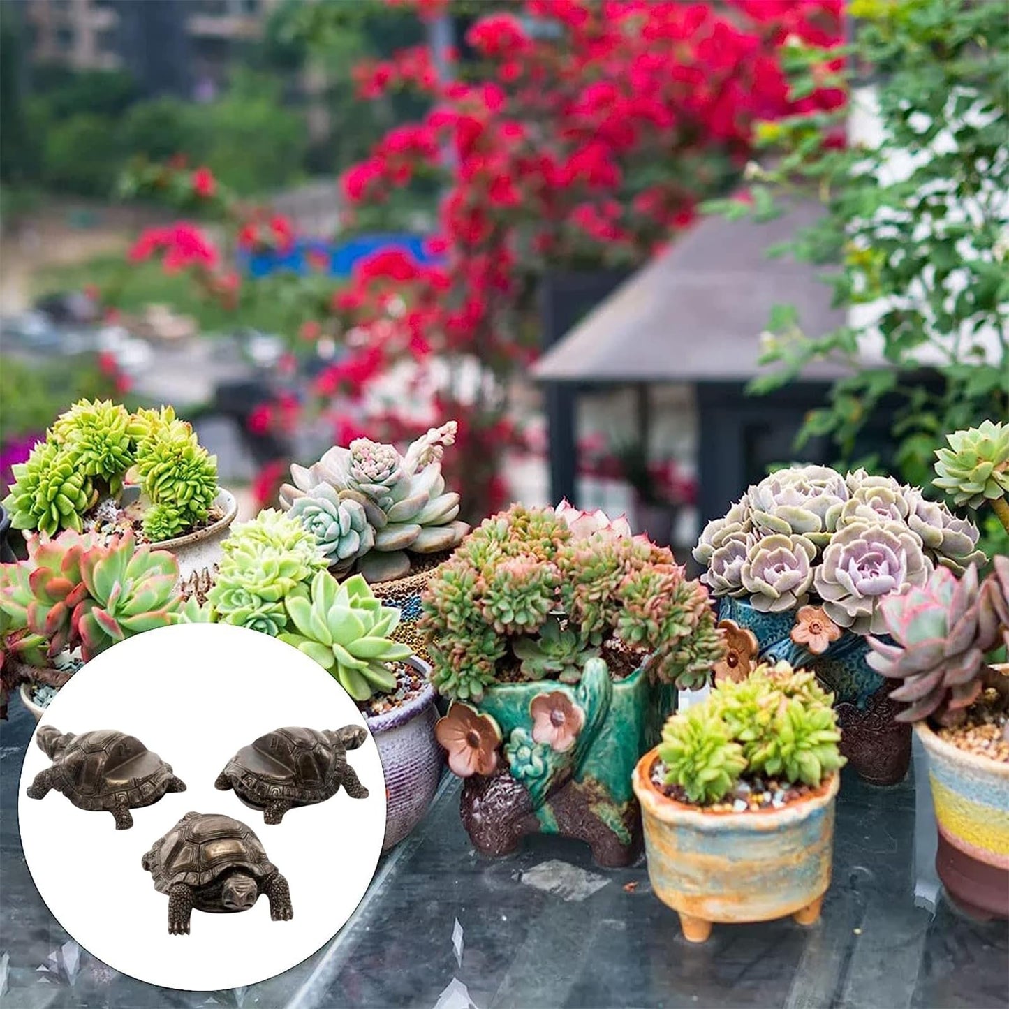 3Pcs Tortoise Resin Pot Decorative Feet, Plant Pot Support Feet for Outdoor, Animals Statue Pot Base Planter Risers, Flower Pot Plant Stand (Tortoise)