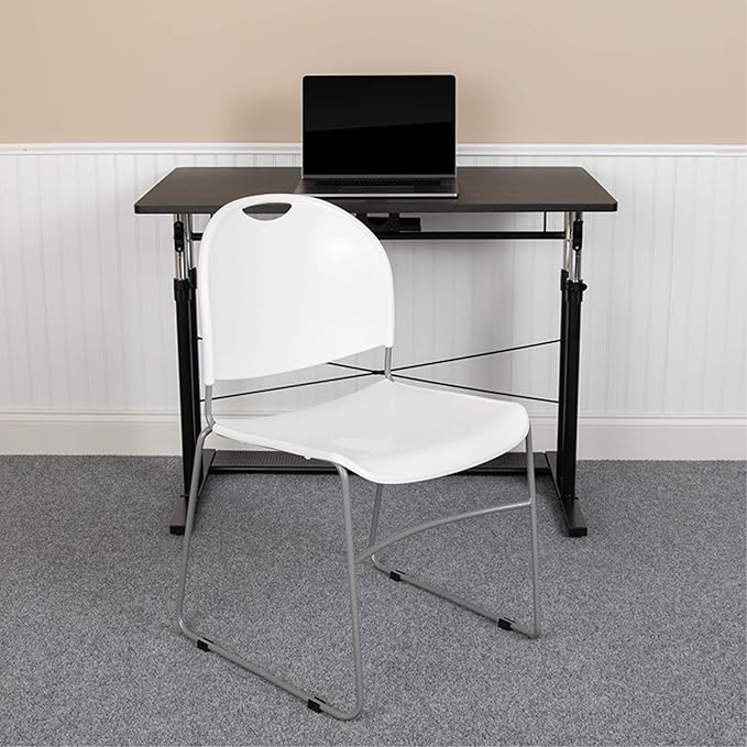 Flash Furniture HERCULES Series 880 lb. Capacity White Ultra-Compact Stack Chair