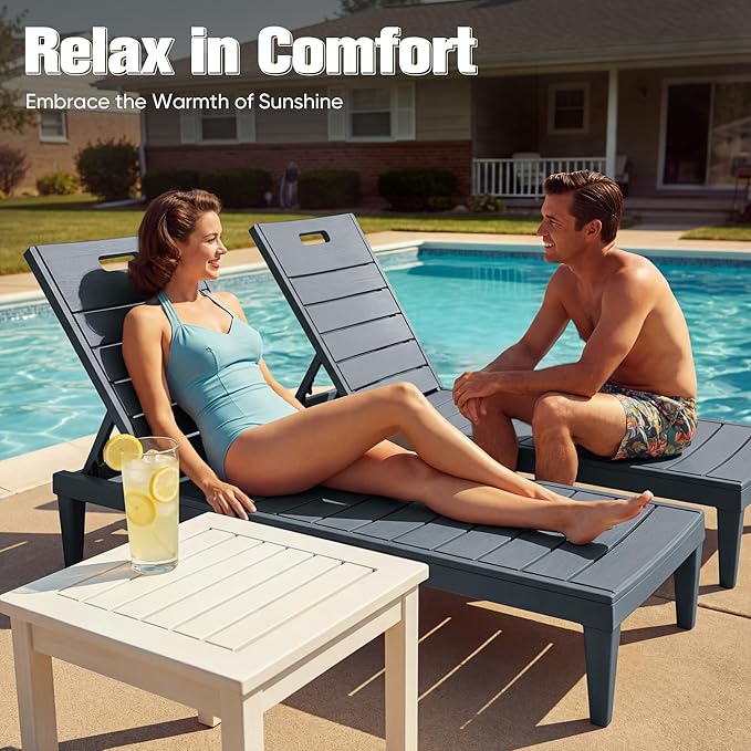 Devoko Outdoor Chaise Lounge Chair Set of 2