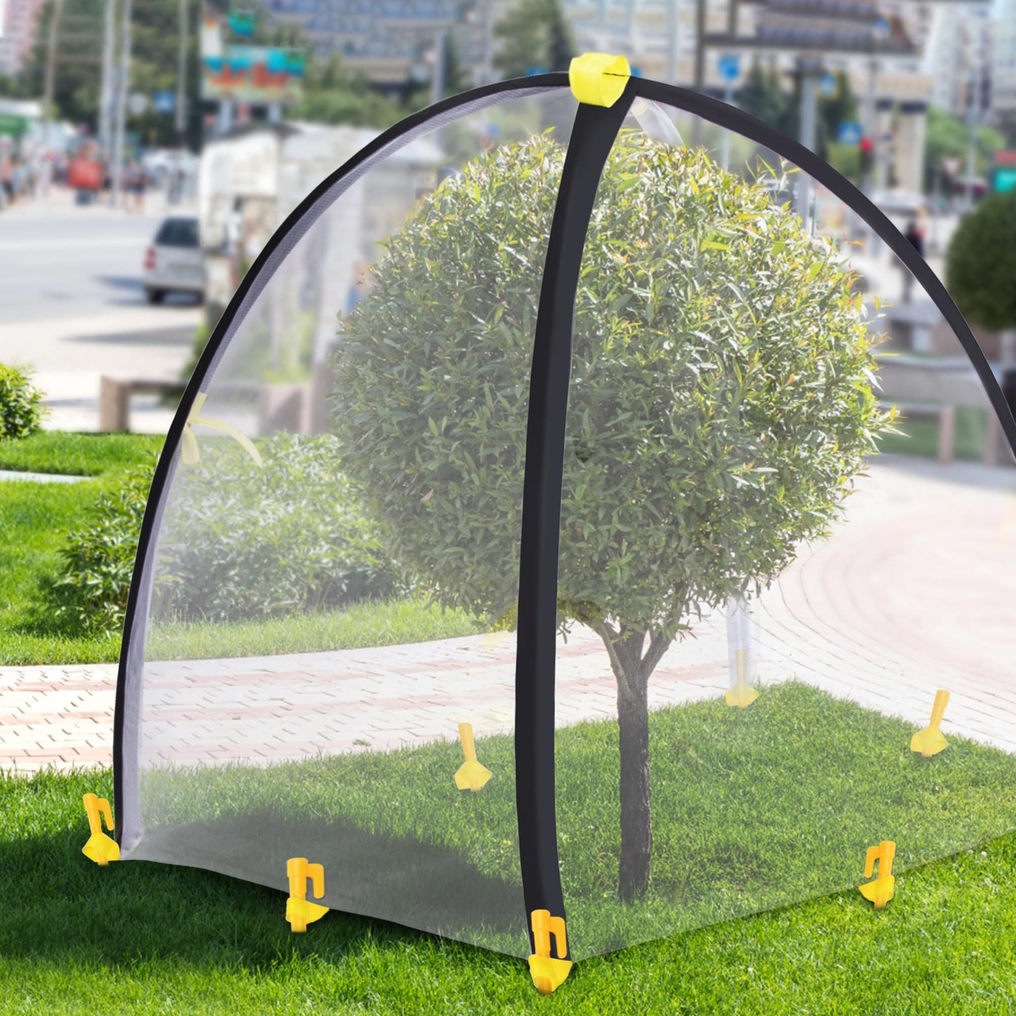 PURPLE STAR 1N 35 x35 x 39 Inch Insect Barrier Plant Tent Cover-Insect Bird Barrier Netting Mesh-Bug Guard Cover with Stakes for Protect Plants Fruits from Insect Bird Eating (1, L)
