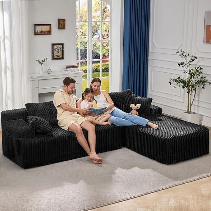 Modular Sectional Sofa Couches L-Shape Couch 3 Seat Modular Sofa Memory Foam