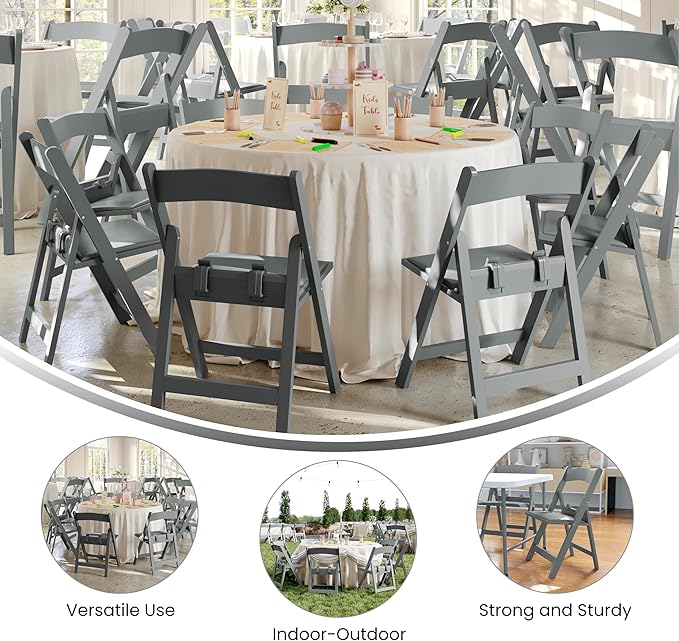 Flash Furniture Hercules Set of 10 Kids Gray Resin Folding Chair