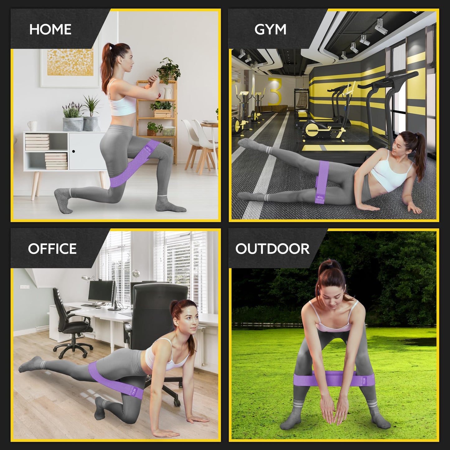 Tribe Lifting Fabric Resistance Bands for Legs - Workout Bands Resistance Bands for Men and Women - Booty Bands for Working Out - Exercise Bands Resistance Bands Set - Elastic Bands for Exercise