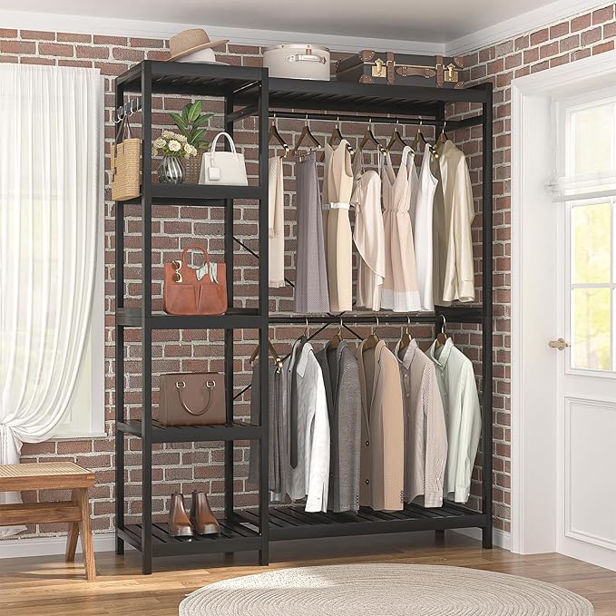 Homykic Bamboo Clothes Rack Garment Rack