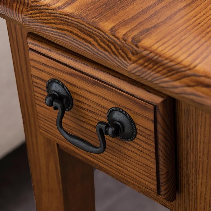 Leick Home Haven Ridge End Table, Solid Wood, 1 Storage Drawer, Bottom Display