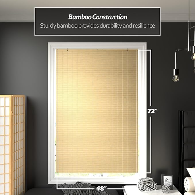Red Lantern Bamboo Cordless Window Shade