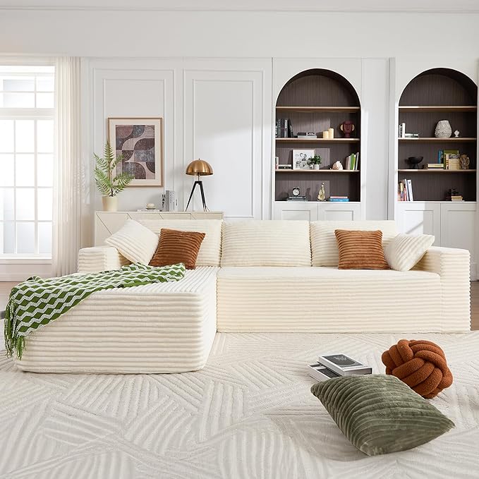 Opiesit 108" Boneless Couches for Living Room, Modular Sectional Sofa