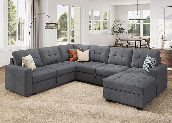 HONBAY Sectional Sleeper Sofa, Sleeper Sofa Couch