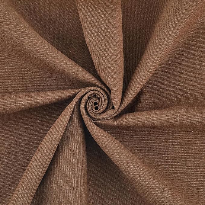 59.06 Inch Coffee Brown Needlework Fabric Natural Cotton Linen Cloth Quilting